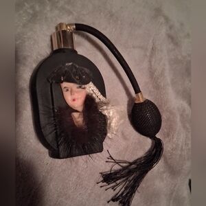 Source Unknown Black and Gold Vintage Perfume Atomizer